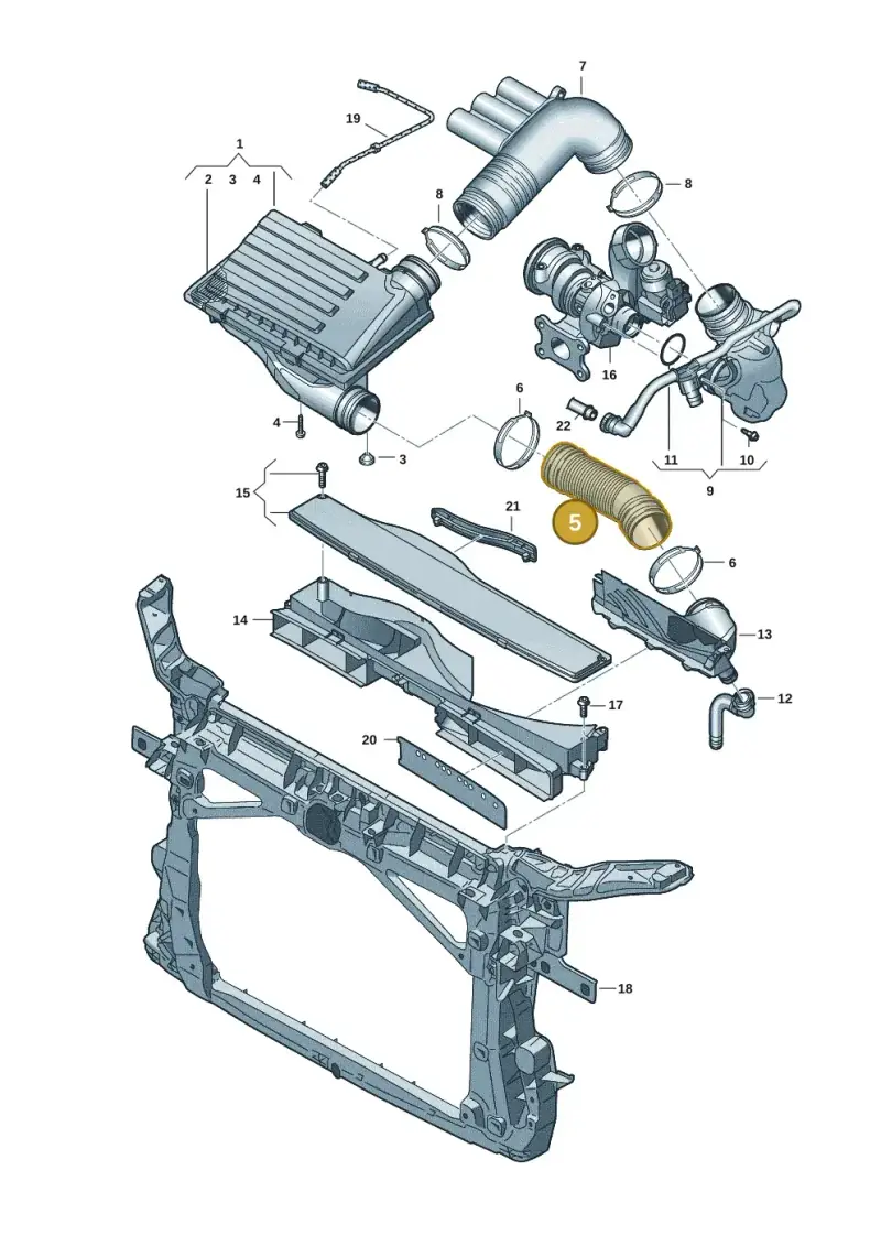 5Q0129618R — Audi A3 Sportback (2019-2021) diagram 596133515, position 5
