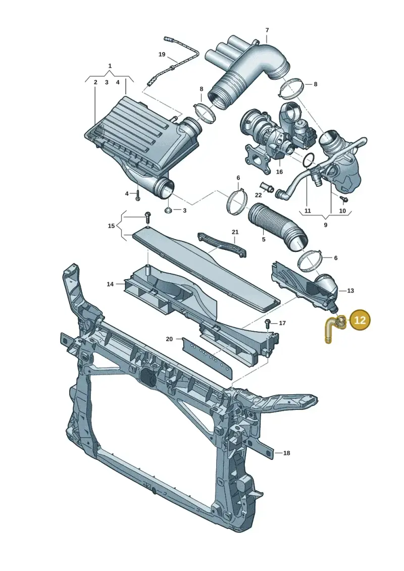 5Q0129637B — Audi A3 Sportback (2019-2021) diagram 596133515, position 12