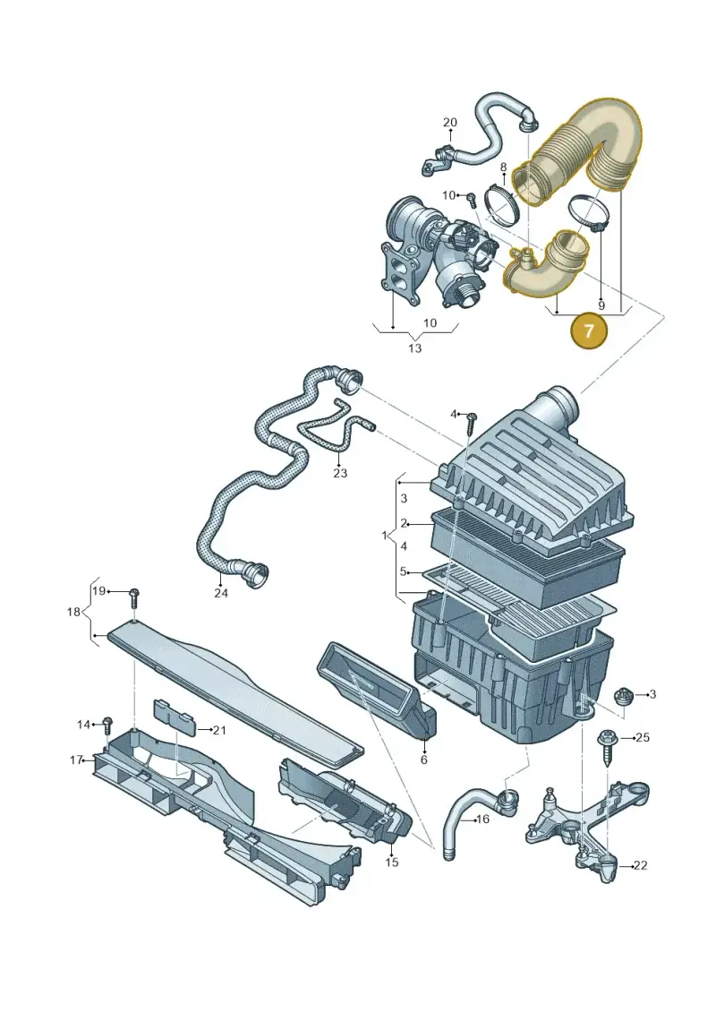 5Q0129654AF — Audi A3 Cabrio (2016-2020) diagram 850133200, position 7