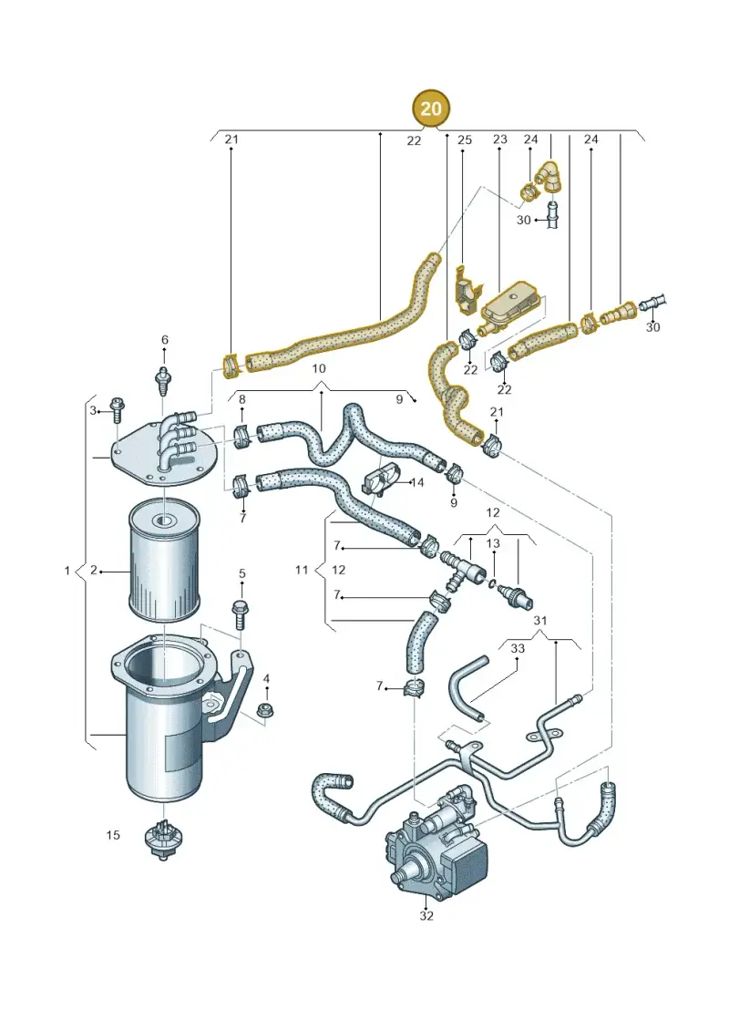 5Q0130295J — Audi A3 Sportback (2016-2020) diagram 745127400, position 20