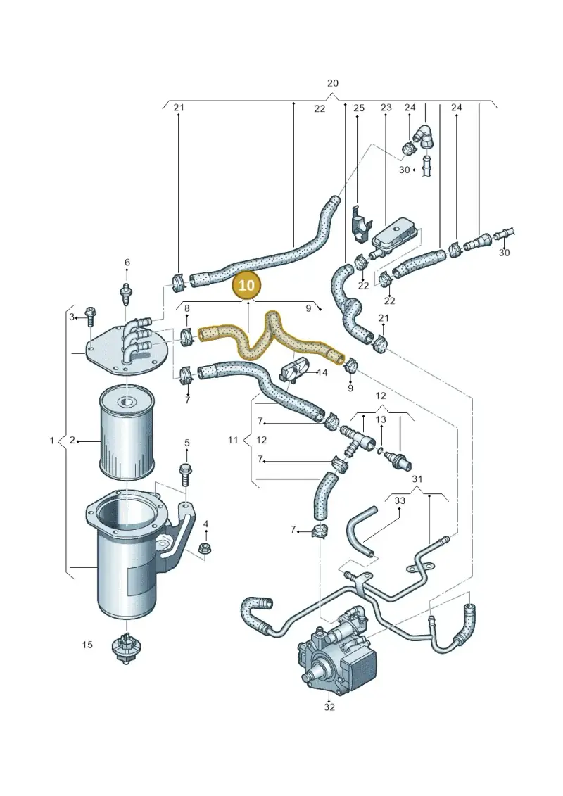 5Q0130307CA — Audi Q2 2.0 TDI (2016-2018) diagram 745127400, position 10