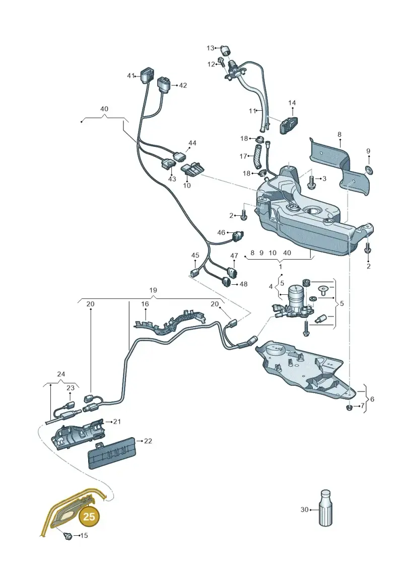 5Q0131327L — Audi Q2 2.0 TDI (2016-2018) diagram 803201400, position 25
