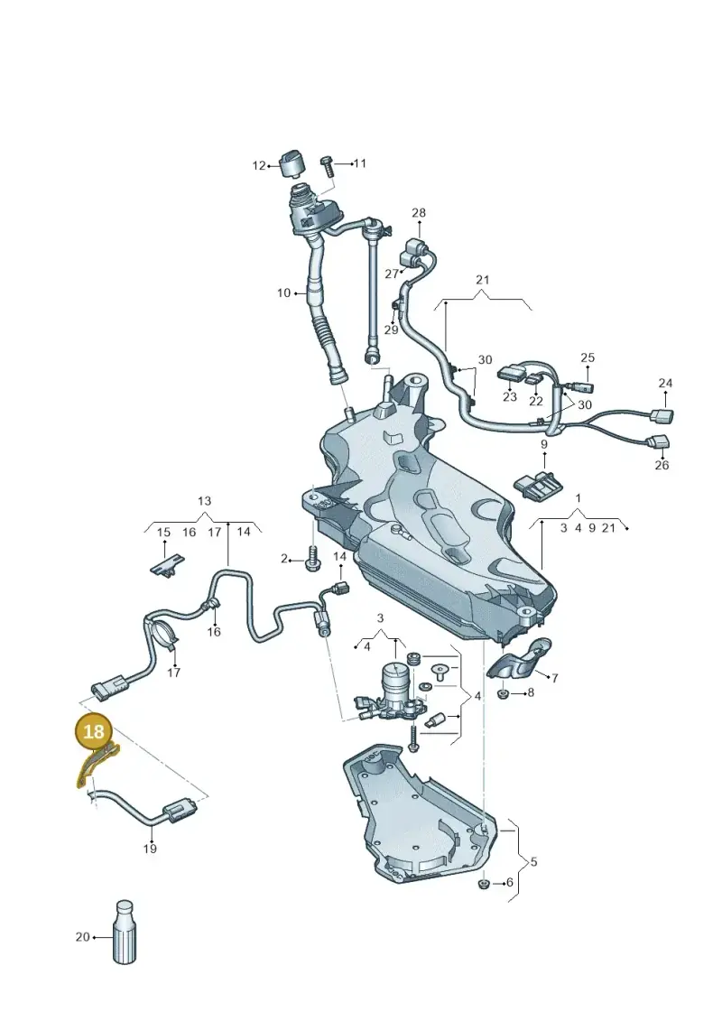 5Q0131327L — Audi A3 Sportback (2016-2020) diagram 890201041, position 18