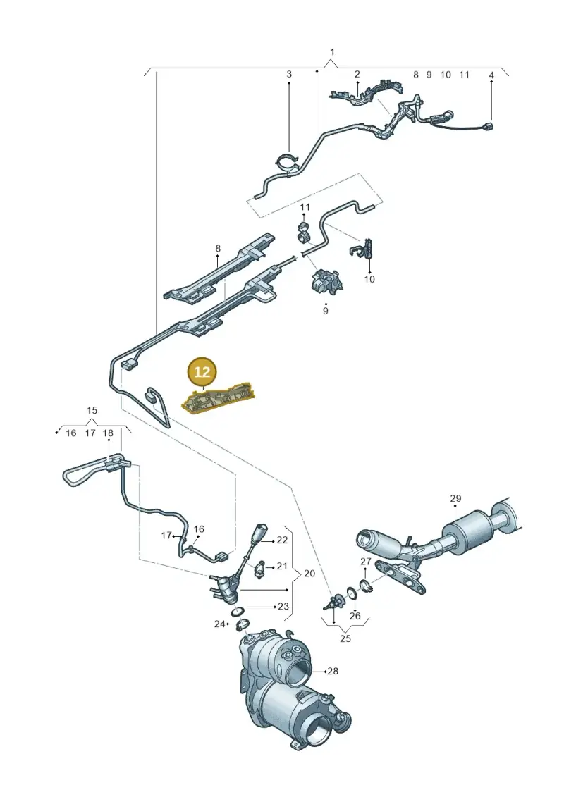 5Q0131327S — Audi A3 Sportback (2019-2021) diagram 596201540, position 12