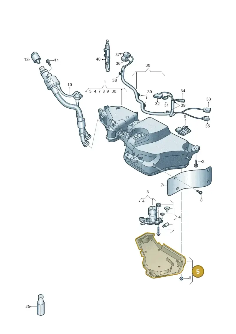5Q0131331B — Audi A3 Sportback (2019-2021) diagram 596201420, position 5
