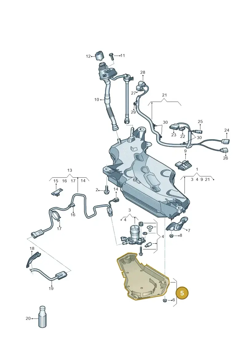 5Q0131331C — Audi A3 Sportback (2016-2020) diagram 890201041, position 5