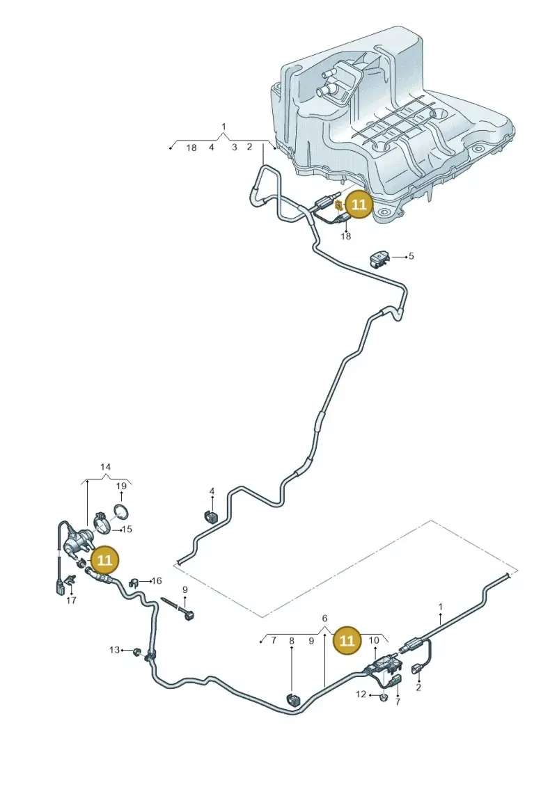 5Q0131645B — Audi A8L (2017-2022) diagram 838201700, position 11