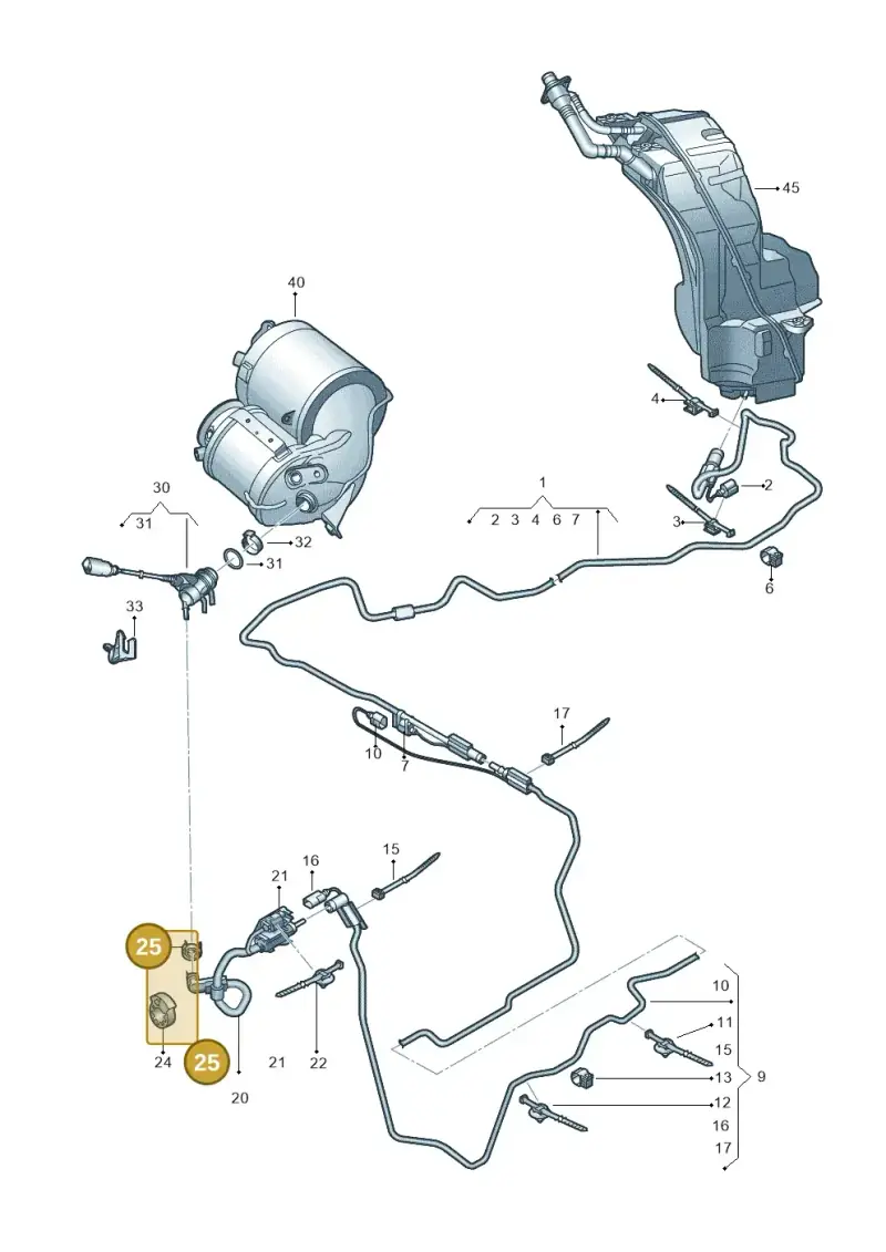 5Q0131645B — Audi Q8 Quattro 3,0 (2018-) diagram 859201500, position 25