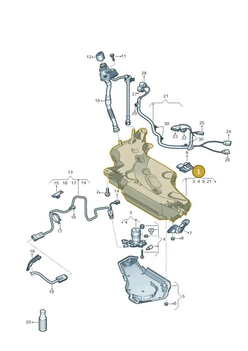 5Q0131877R — Audi A3 Sportback (2016-2020) diagram 890201041, position 1