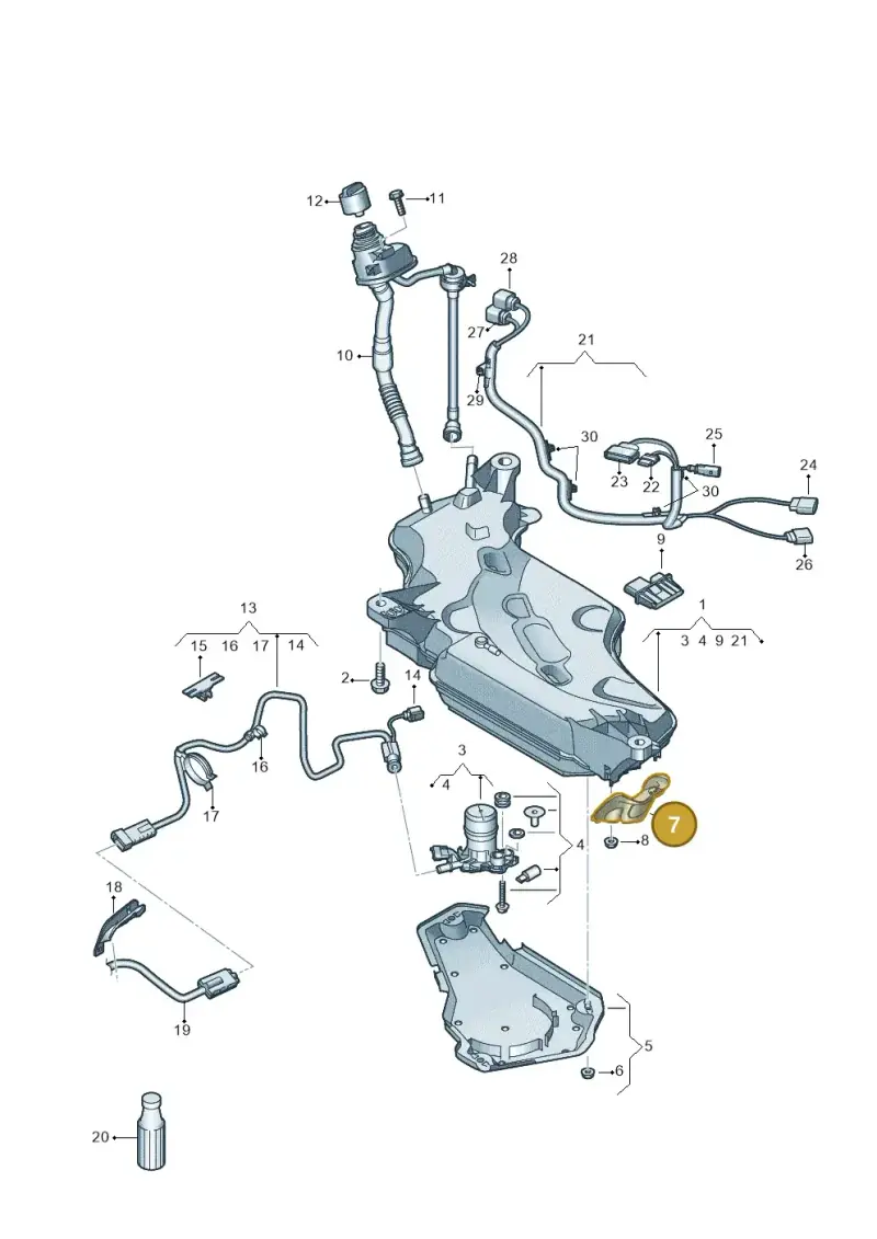 5Q0131891B — Audi A3 Sportback (2016-2020) diagram 890201041, position 7