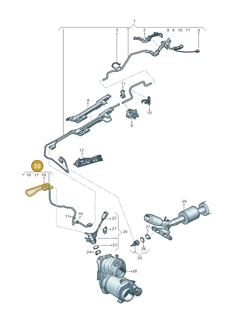 5Q0131960 — Audi A3 Sportback (2019-2021) diagram 596201540, position 15
