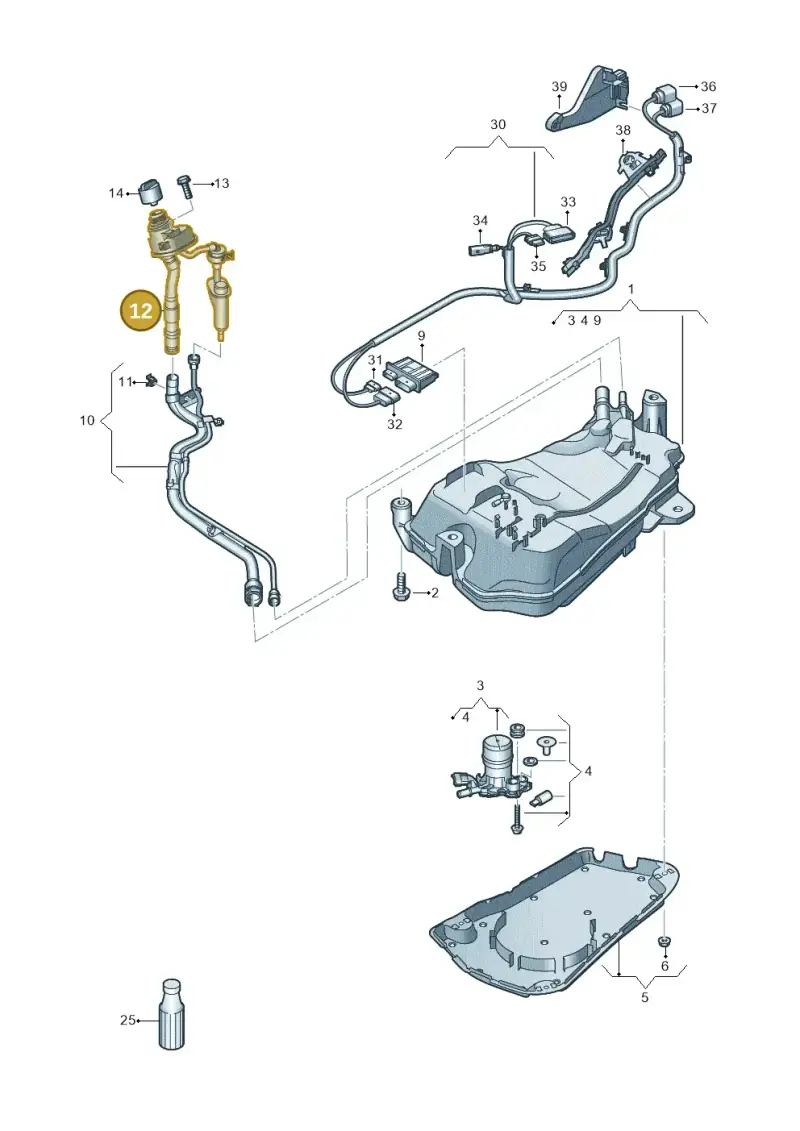 5Q0131965AA — Audi A3 Sportback (2019-2021) diagram 596201400, position 12