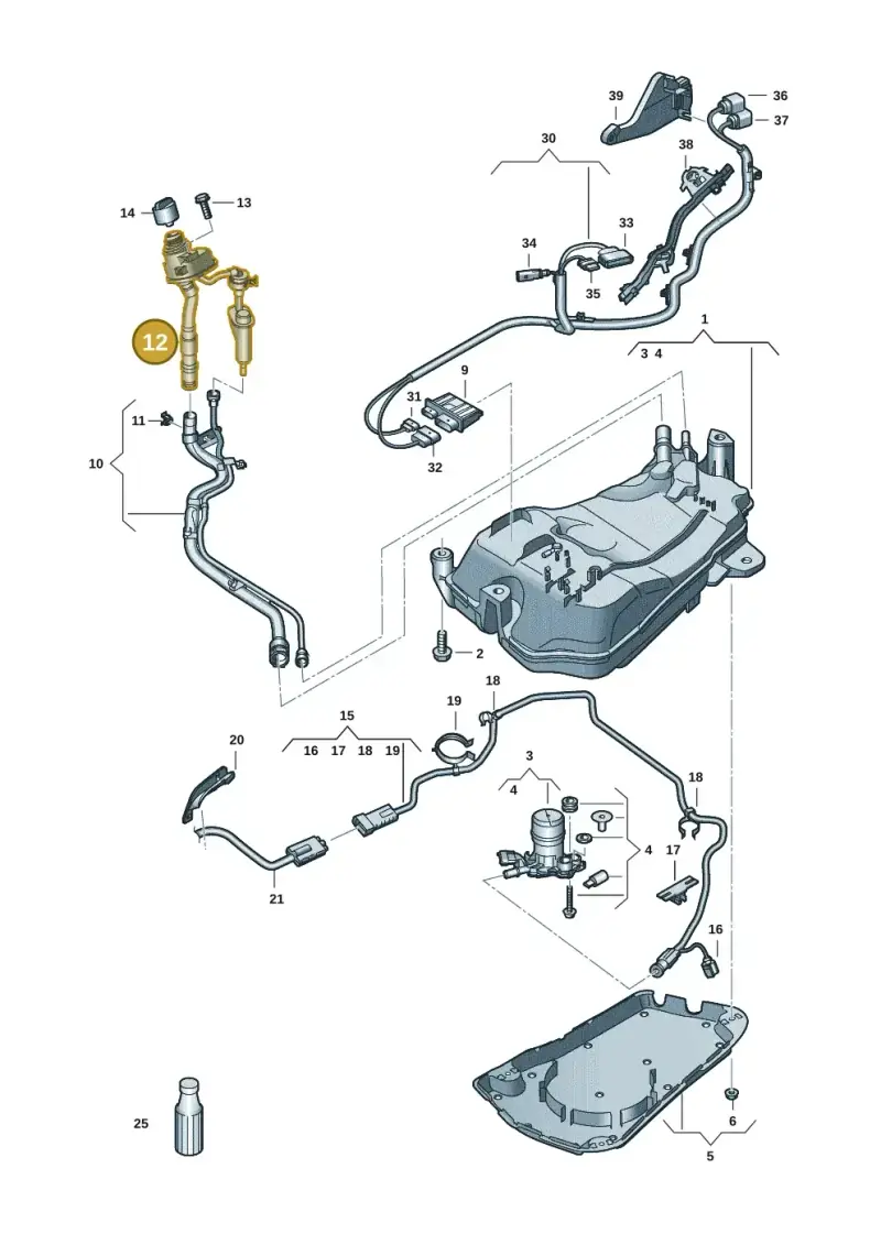 5Q0131965AA — Audi A3 Sportback (2016-2020) diagram 890201043, position 12