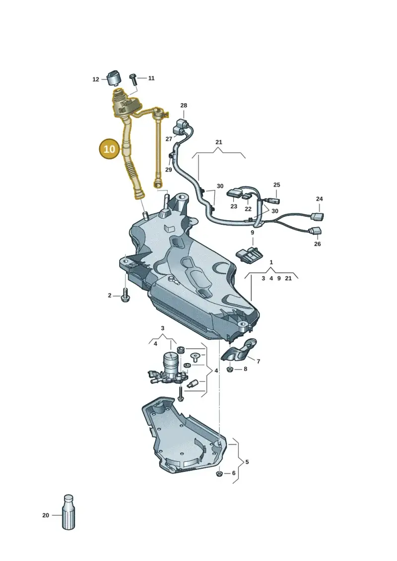 5Q0131965R — Audi A3 Sportback (2019-2021) diagram 596201405, position 10