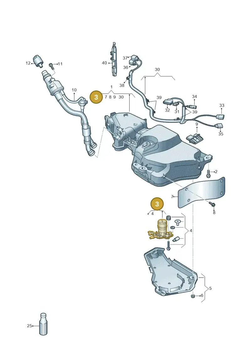 5Q0131971B — Audi A3 Sportback (2019-2021) diagram 596201420, position 3