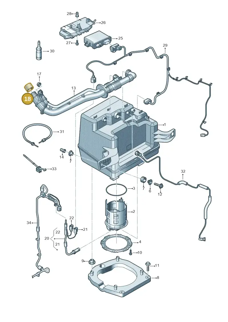 5Q0131980 — Audi A8L qu. 3.0 TDI (2013-2018) diagram 771201150, position 18