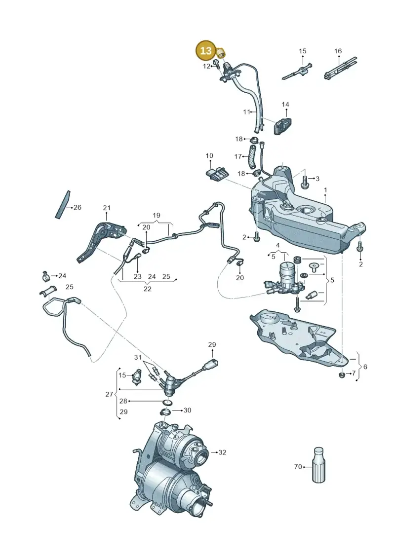 5Q0131980 — Audi A3 Sportback (2012-2016) diagram 781253700, position 13