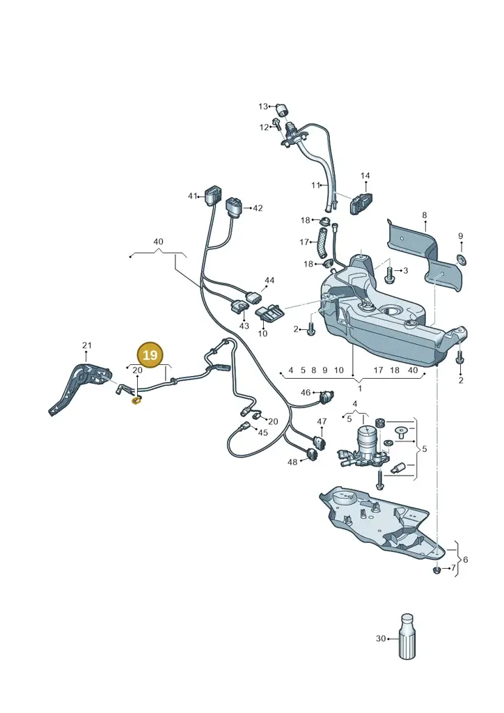 5Q0131983AB — Audi A3 Sportback (2016-2020) diagram 890201400, position 19