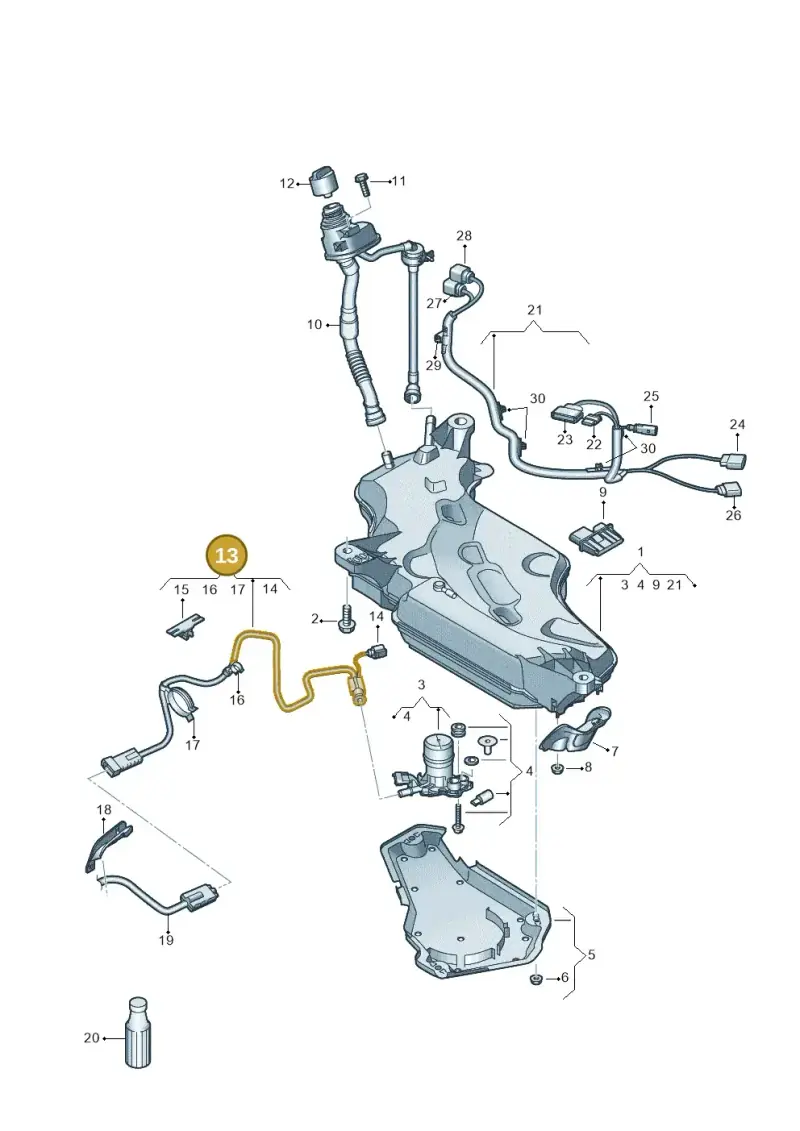 5Q0131983C — Audi A3 Sportback (2016-2020) diagram 890201041, position 13