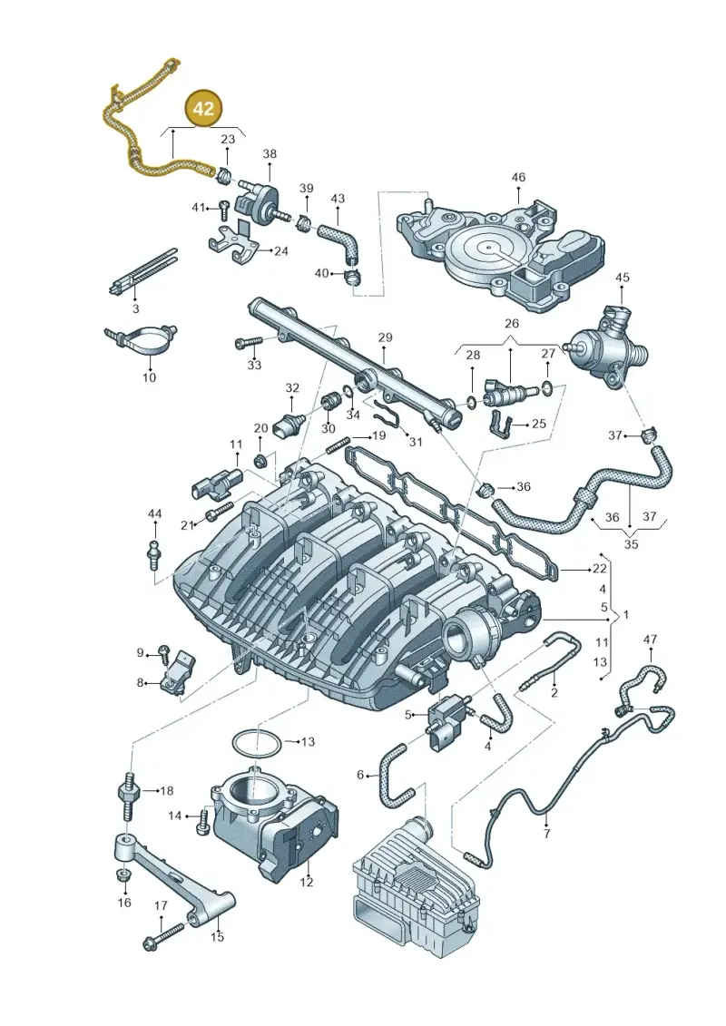 5Q0133366K — Audi A3 Sportback (2019-2021) diagram 884133100, position 42