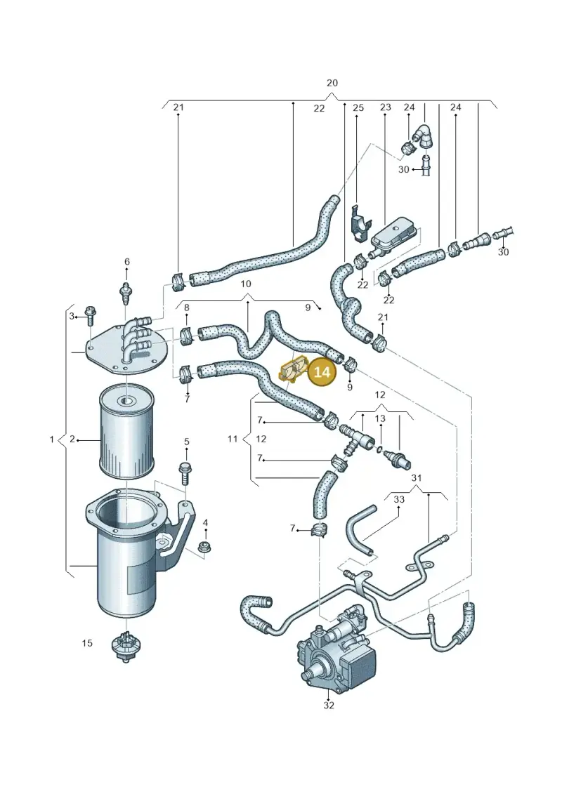5Q0133687B — Audi TTS Coupe 2.0 (2014-2023) diagram 745127400, position 14