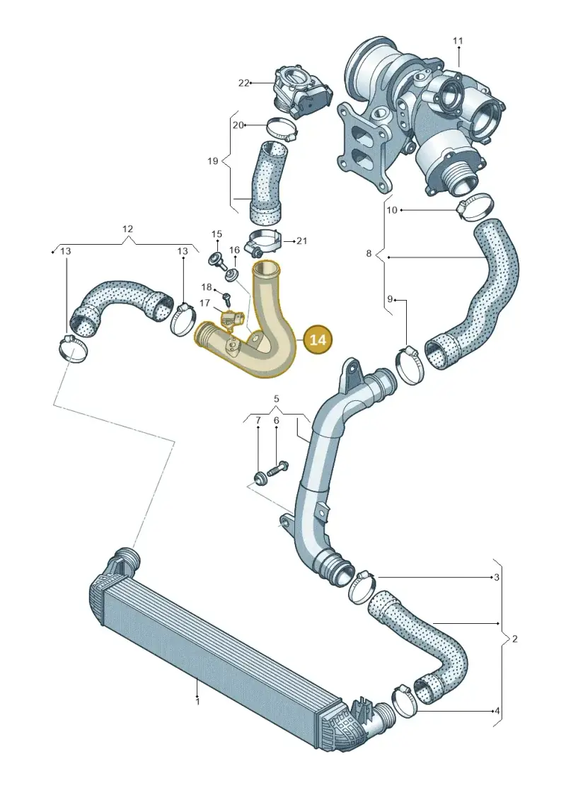 5Q0145770B — Audi A1 Sportback (2014-2018) diagram 792145900, position 14