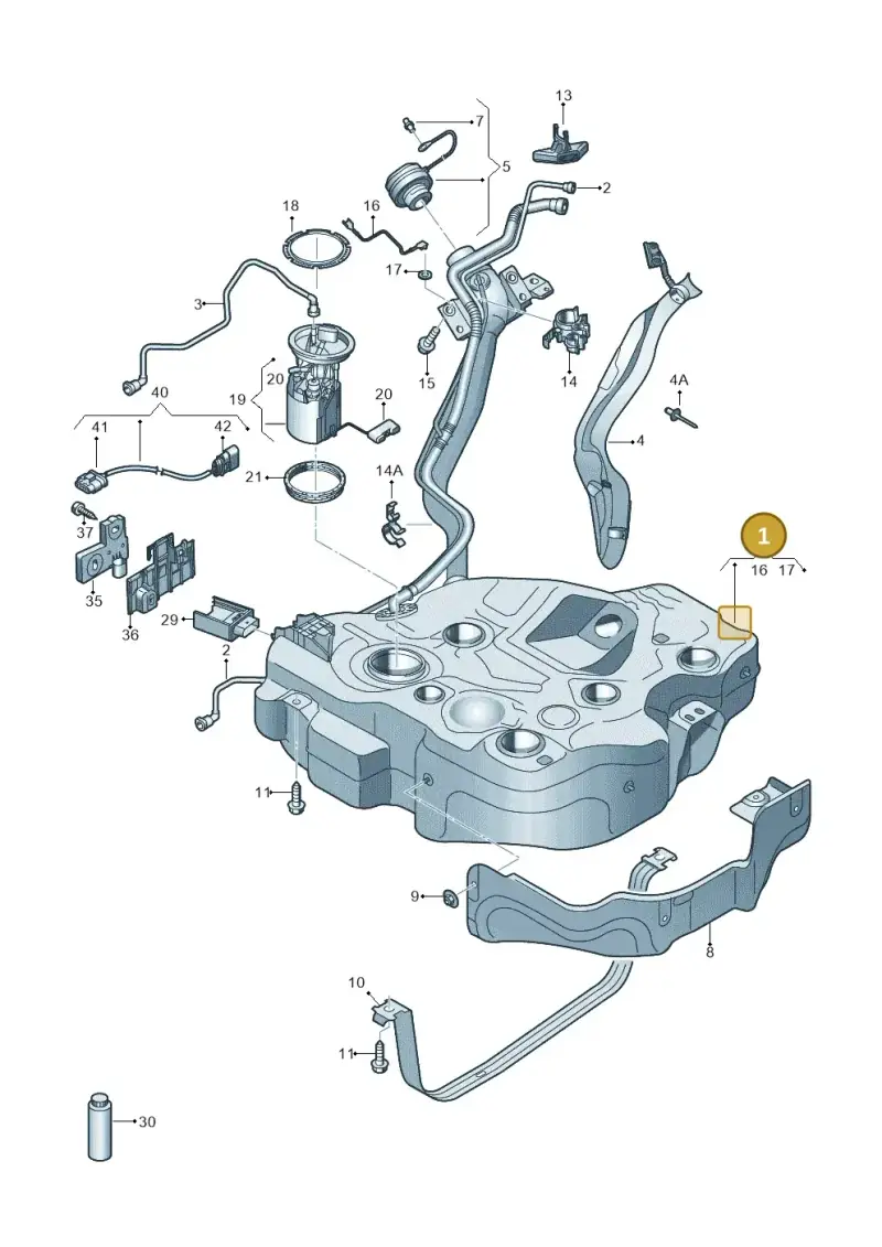5Q0201055CH — Audi A3 Sportback (2016-2020) diagram 890201011, position 1