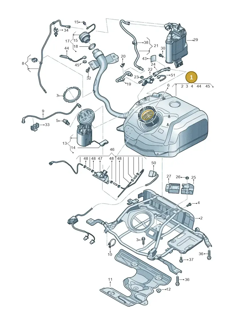 5Q0201055EH — Audi A3 Sportback (2019-2021) diagram 596201040, position 1