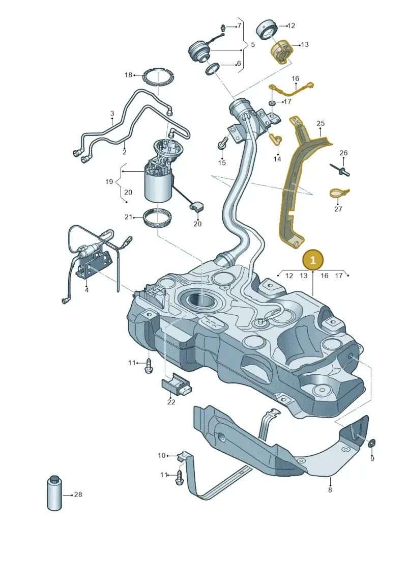 5Q0201060ET — Audi A3 Sportback (2016-2020) diagram 890201050, position 1
