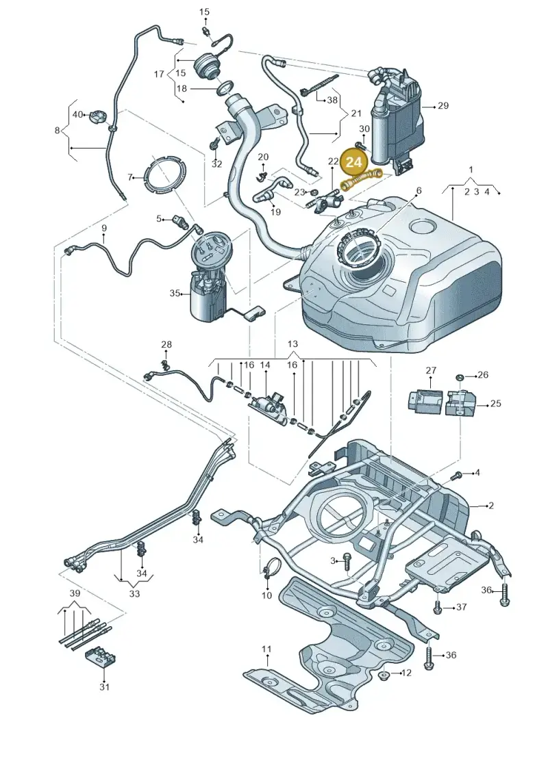 5Q0201160S — Audi A3 Sportback (2012-2016) diagram 745201280, position 24