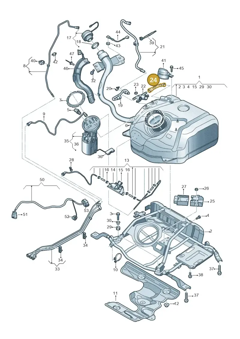 5Q0201160S — Audi A3 Sportback (2016-2020) diagram 890201300, position 24