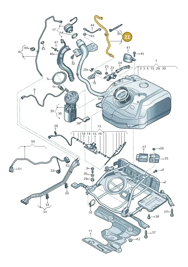 5Q0201160T — Audi A3 Sportback (2016-2020) diagram 890201300, position 21