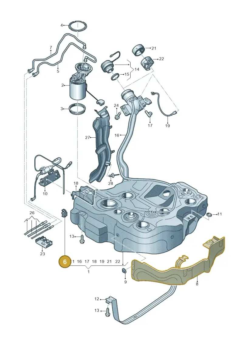 5Q0201250F — Audi A3 Cab. 1.4 (2013-2016) diagram 745201150, position 6