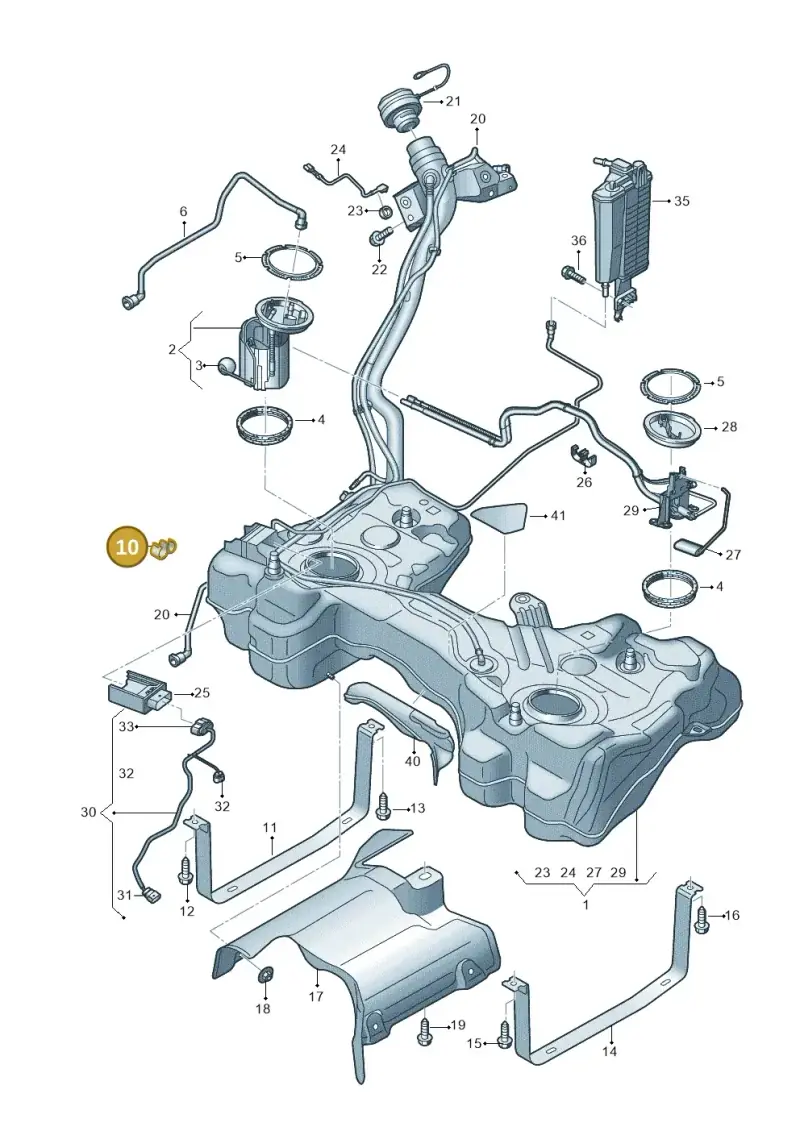 5Q0201250K — Audi A3 Sportback (2019-2021) diagram 596201140, position 10