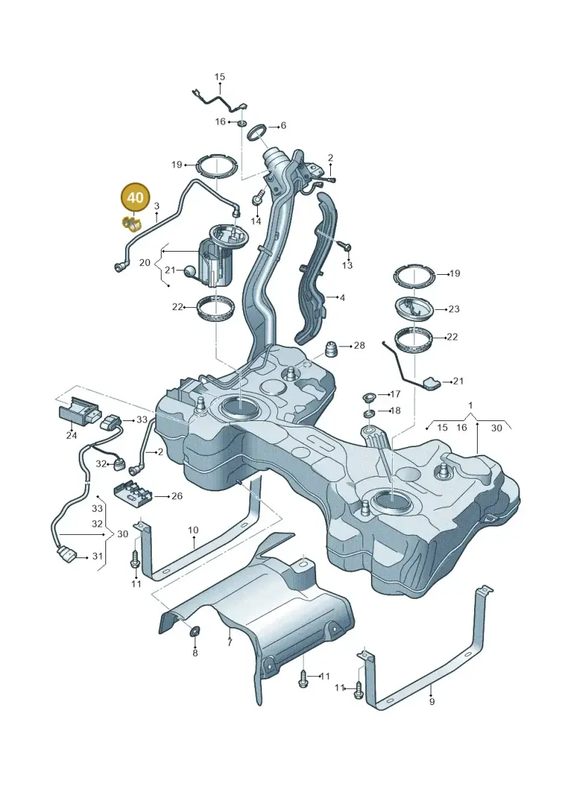 5Q0201250K — Audi TTRS Coupe (2016-2023) diagram 898201200, position 40