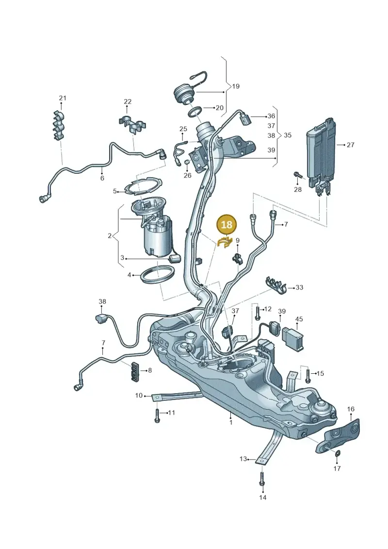 5Q0201278A — Audi A3 Sportback (2019-2021) diagram 596201180, position 18