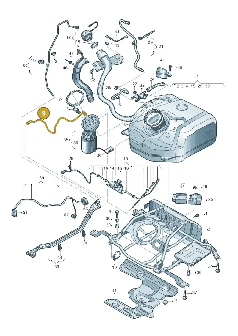 5Q0201293AL — Audi A3 Sportback (2016-2020) diagram 890201300, position 9