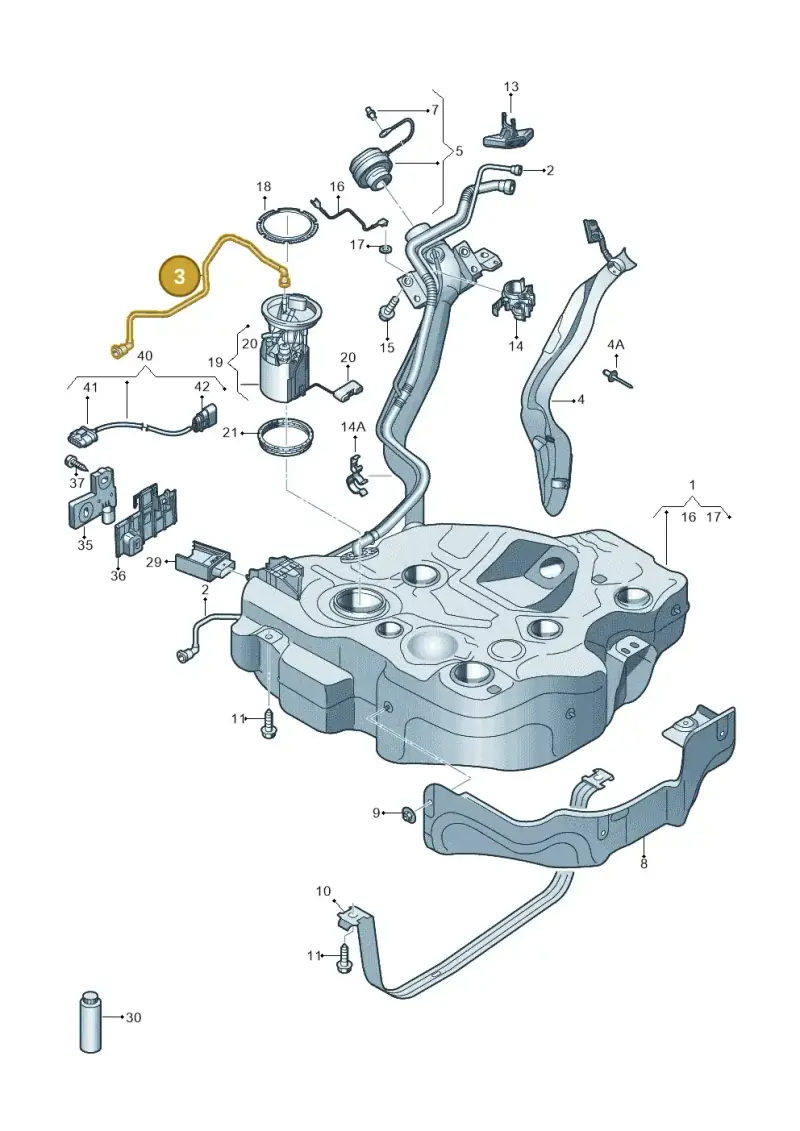 5Q0201293AM — Audi A3 Sportback (2016-2020) diagram 890201011, position 3