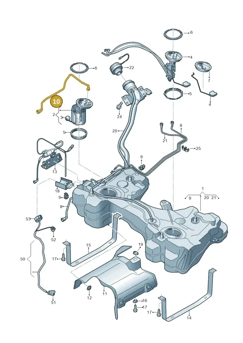 5Q0201293AN — Audi RS3 Limousine (2017-2020) diagram 853201150, position 10