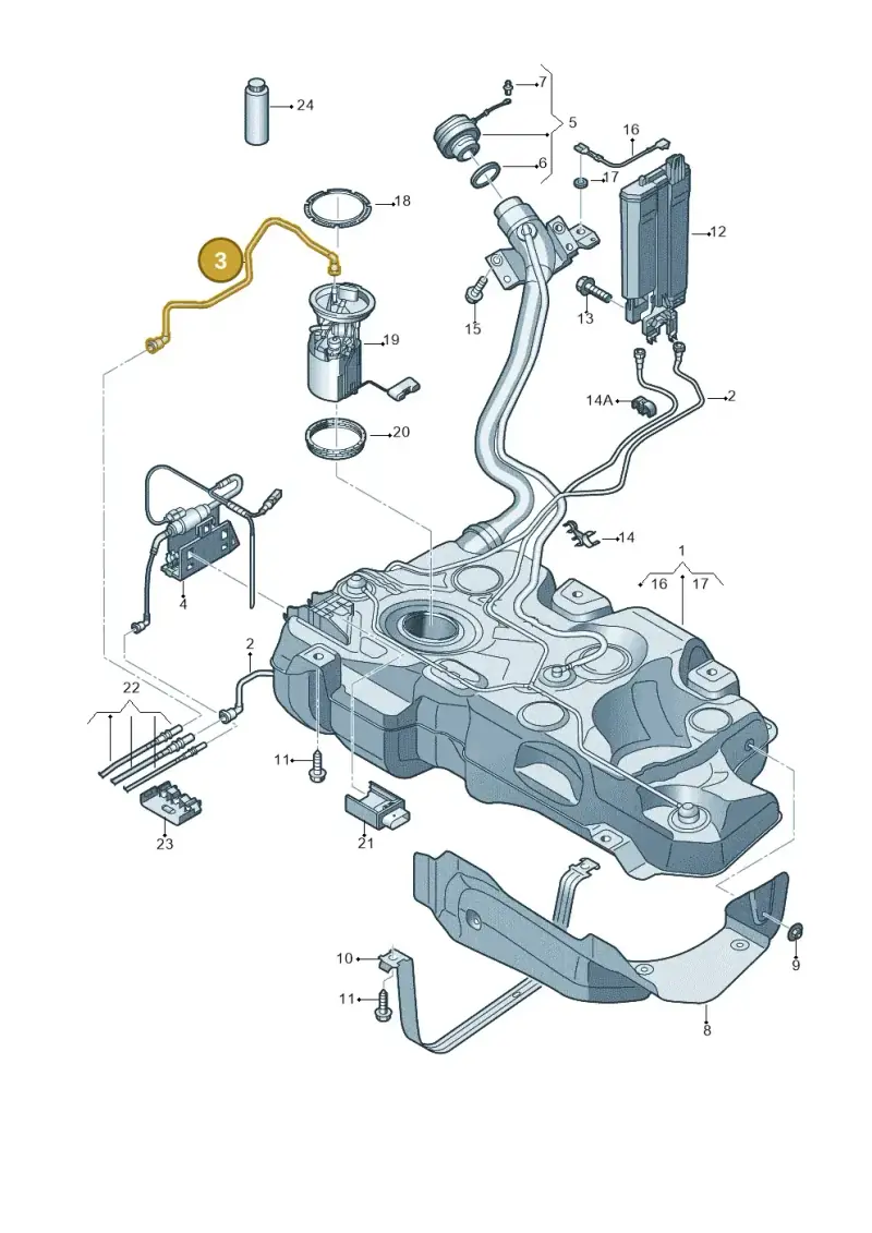5Q0201293B — Audi A3 Sportback (2012-2016) diagram 745201000, position 3