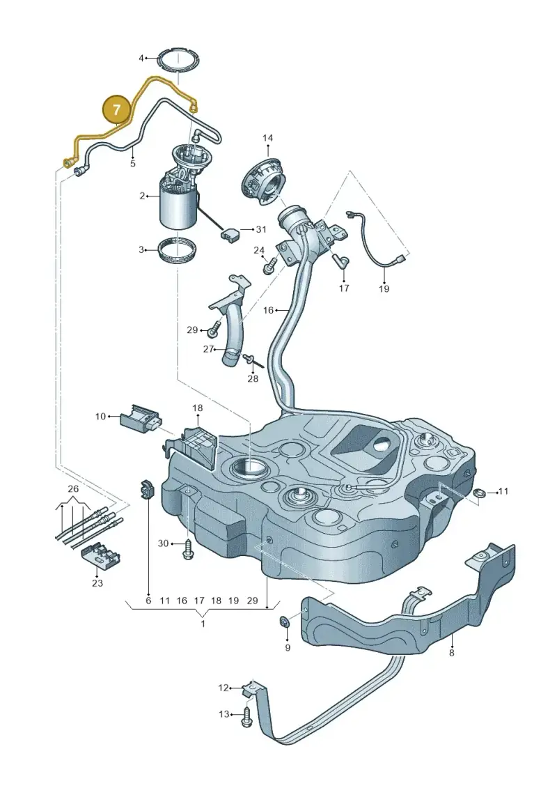 5Q0201293B — Audi TTS Coupe 2.0 (2014-2023) diagram 850201150, position 7