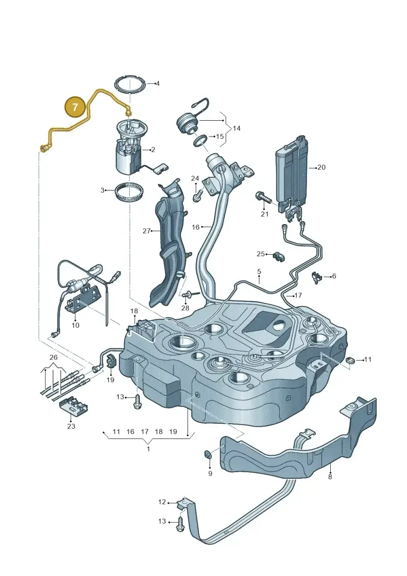 5Q0201293K — Audi A3 Sportback (2012-2016) diagram 745201100, position 7