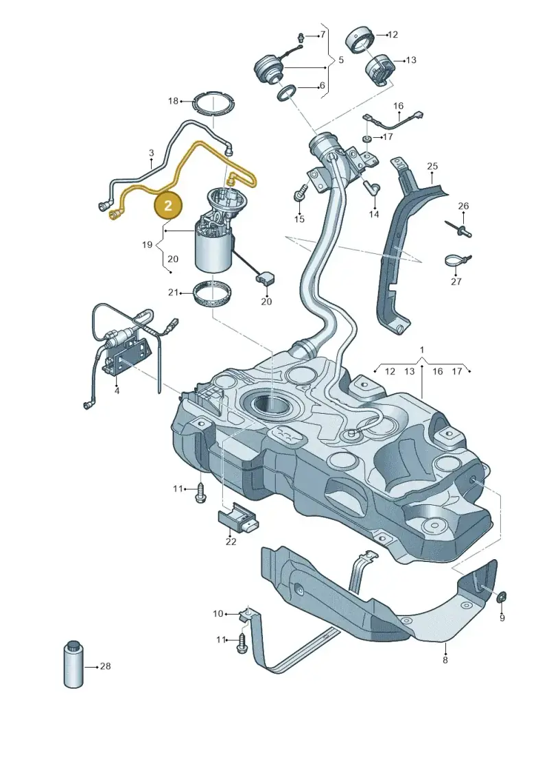 5Q0201294F — Audi A3 Sportback (2016-2020) diagram 890201050, position 2