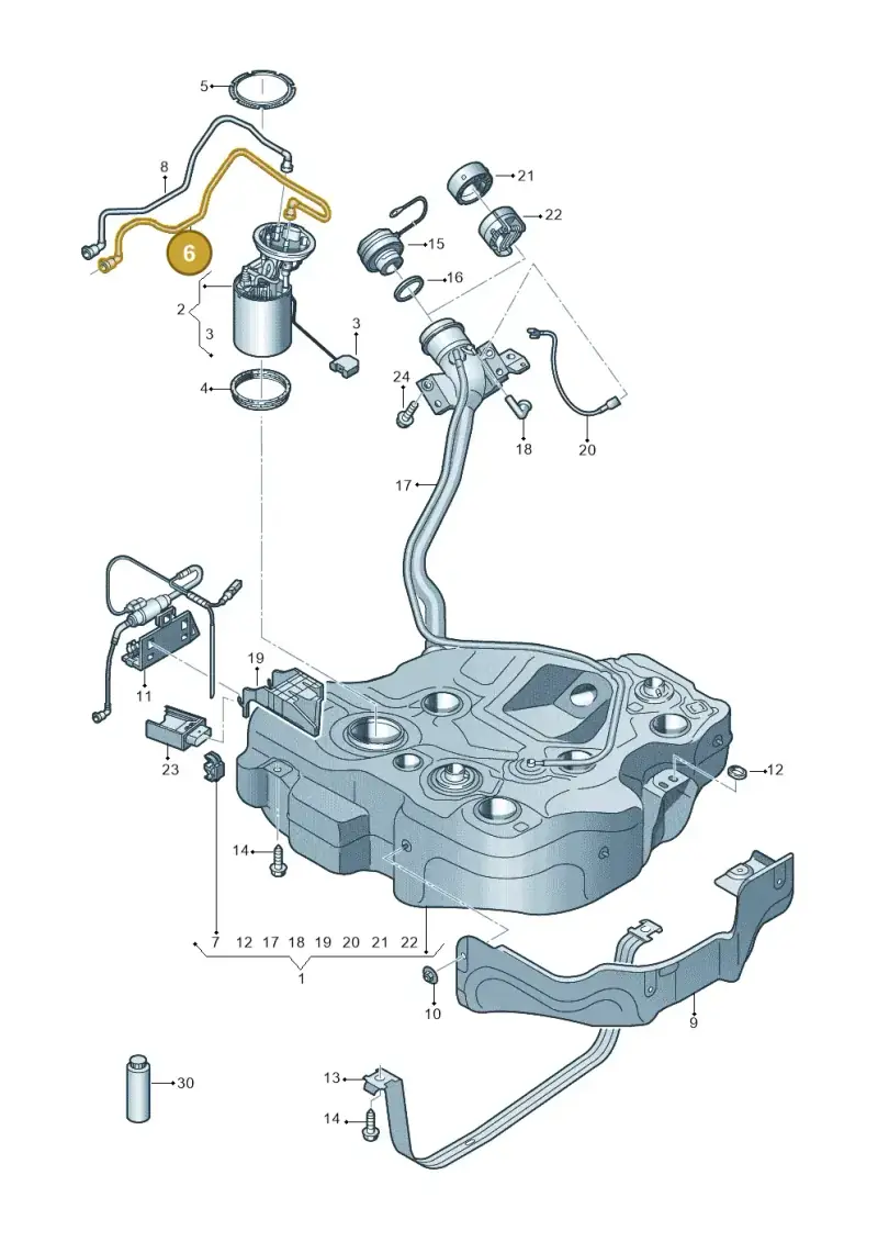 5Q0201294F — Audi A3 Sportback (2016-2020) diagram 890201150, position 6