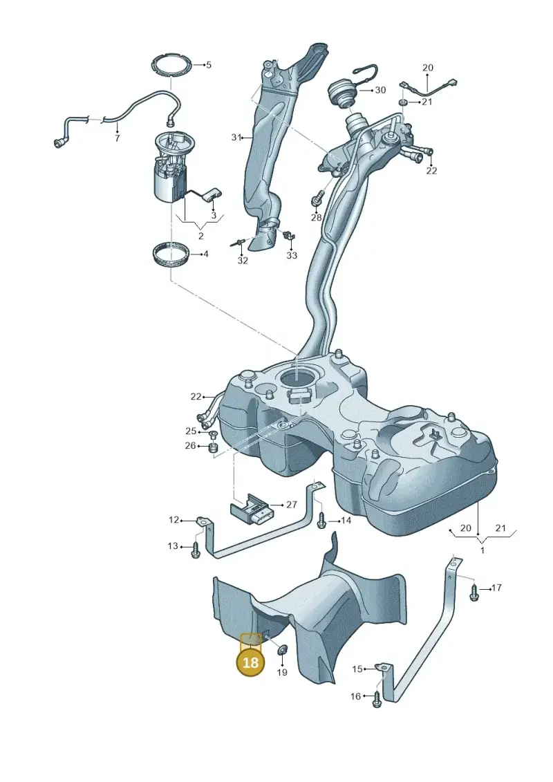 5Q0201307F — Audi Q3 quattro (2018-2019) diagram 597201110, position 18