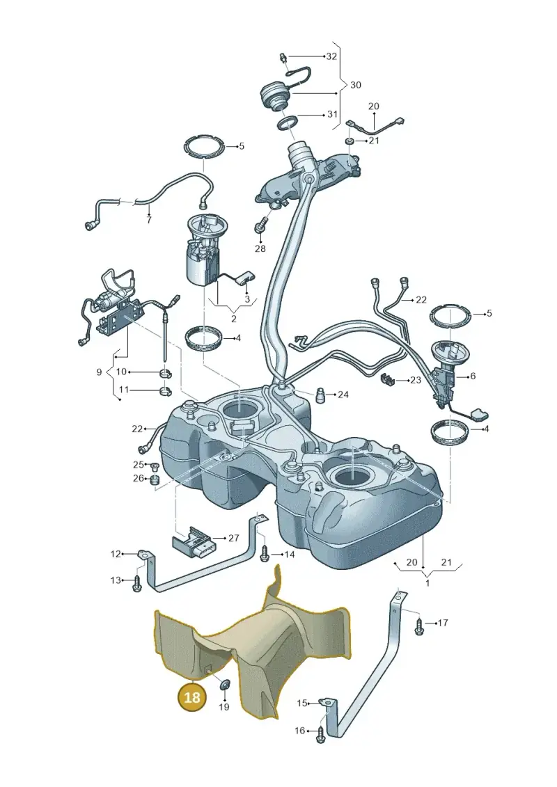 5Q0201307F — Audi RSQ3 Sportback (2019-2024) diagram 597201100, position 18