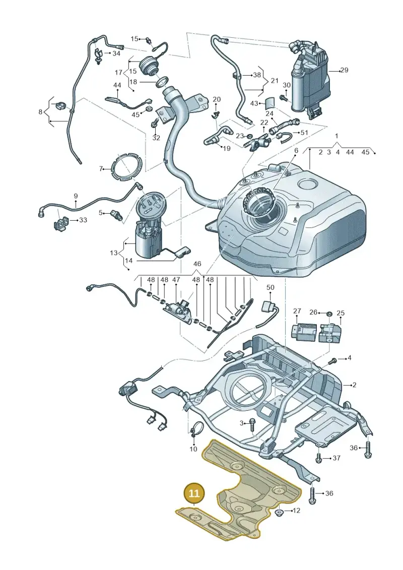 5Q0201307T — Audi A3 Sportback (2019-2021) diagram 596201040, position 11