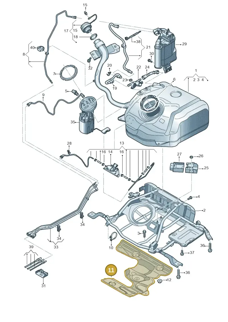5Q0201307T — Audi A3 Sportback (2012-2016) diagram 745201280, position 11