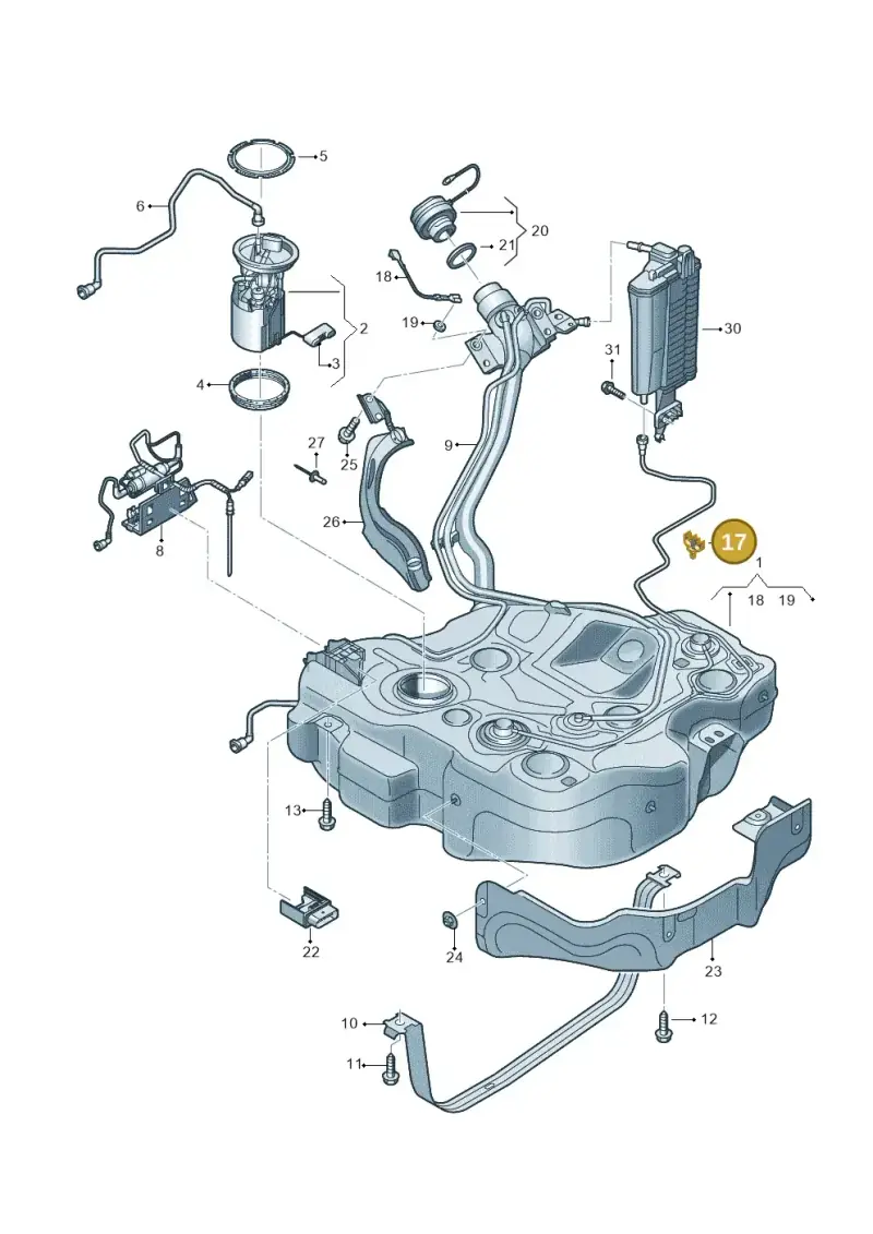 5Q0201449AD — Audi A3 Sportback (2016-2020) diagram 596201010, position 17