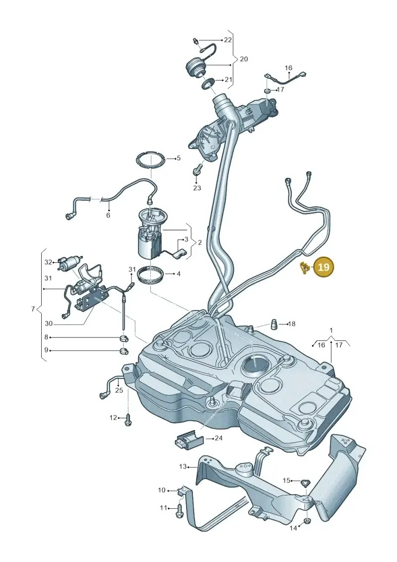 5Q0201449AD — Audi Q3 quattro (2018-2019) diagram 597201000, position 19
